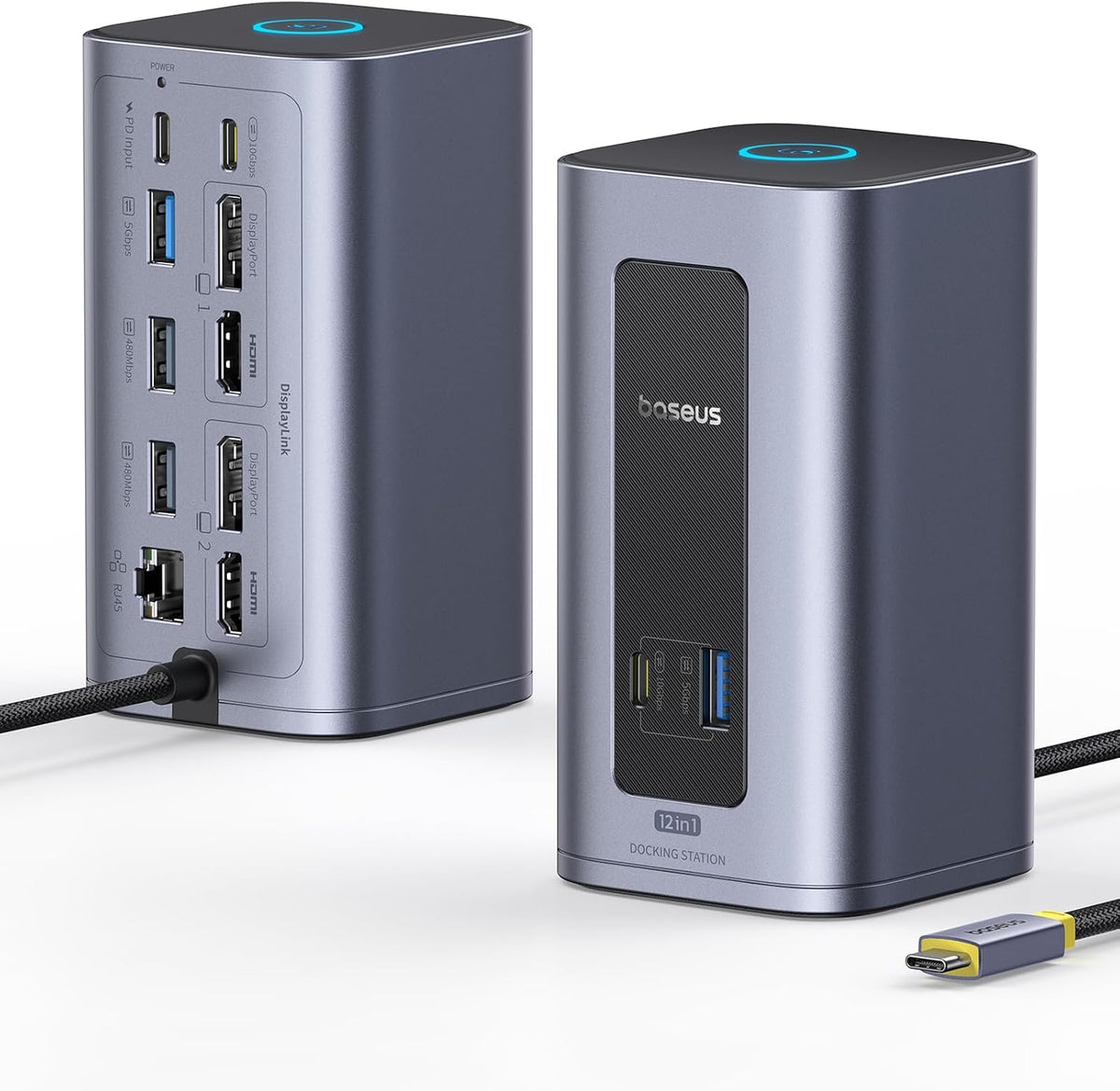 Baseus Nomos Air 12-in-1 DisplayLink Docking Station, 2 Monitors for macOS by Baseus