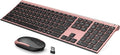 Vssoplor Wireless Keyboard and Mouse, Rechargeable Ultra Slim, Rose Gold | Quiet Full-Size Keyboard and Mouse Combo Set, for Laptop, PC, Notebook, Desktop, 2.4GHz Stable Connection, Ideal for Office by VssoPlorWirelesskeyboardMouse