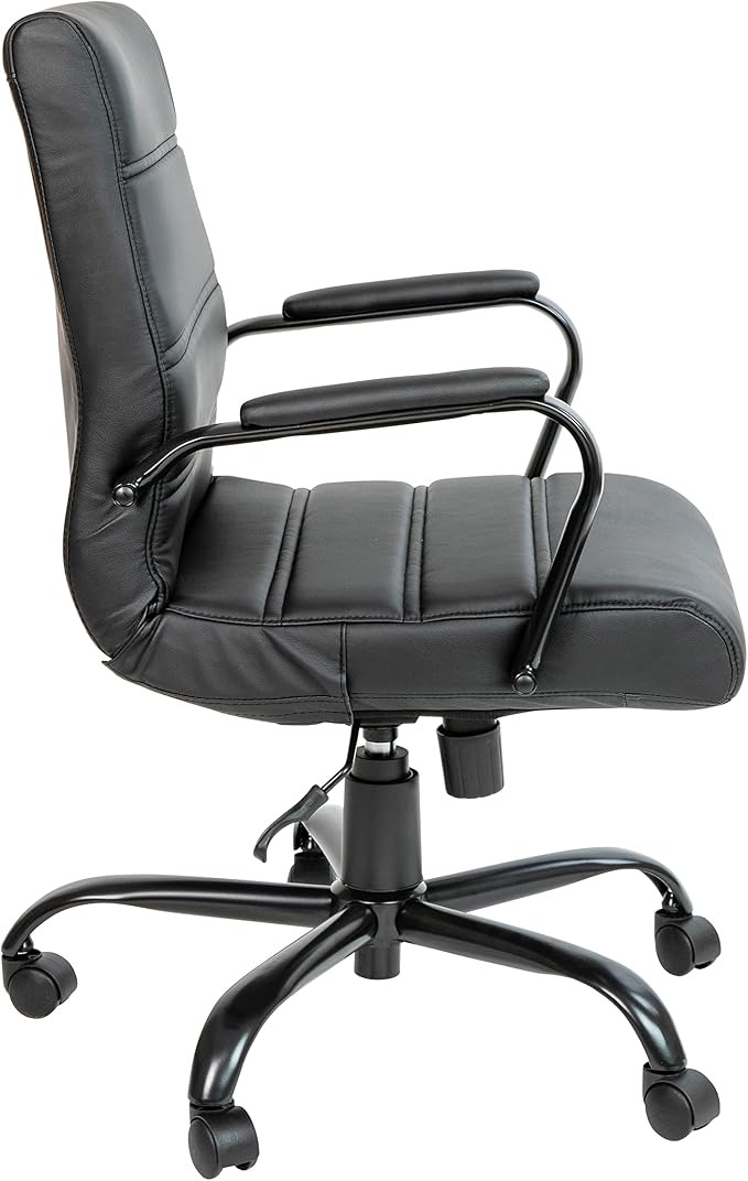 Flash Furniture Mid-Back LeatherSoft Executive Office Chair, Black/Black | 360° Swivel, Height Adjustable, Commercial Grade - Image 6