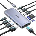 USB C Hub Ethernet, 10 in 1 Multiport Adapter USB-C to HDMI 4K@60Hz by Melelink