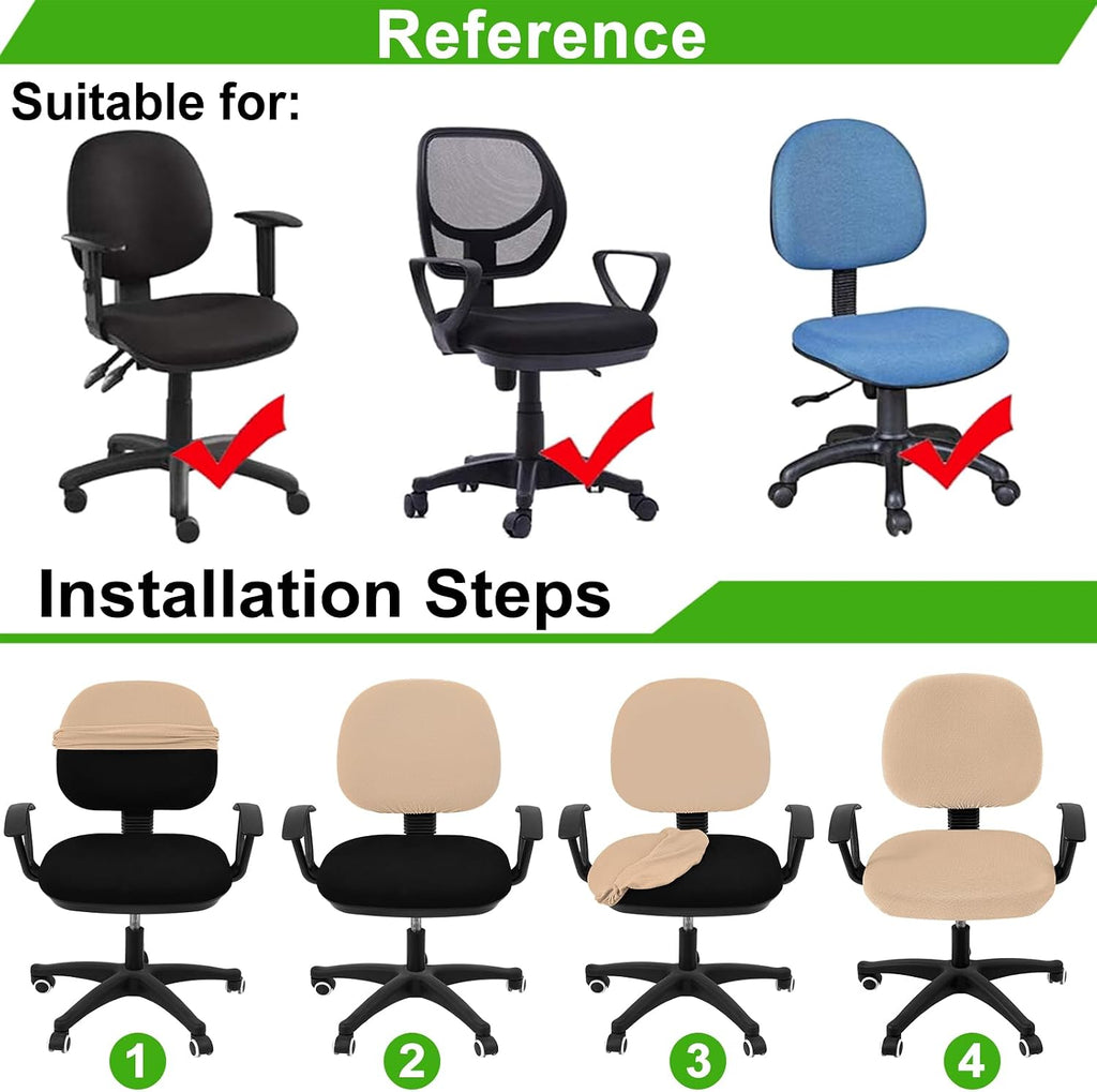 Smiry Office Computer Chair Covers for Desk Rotating Chair Protector - Image 6