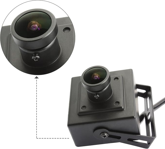 ELP Mini Aluminum Black Case USB Security Camera with 170degree Wide Angle Fisheye Lens USB2.0 Lightburn Camera for Home Security and Machine Vision System,9.9ft/3m Cable for PC, Laptop, Jetson Nano - Image 2