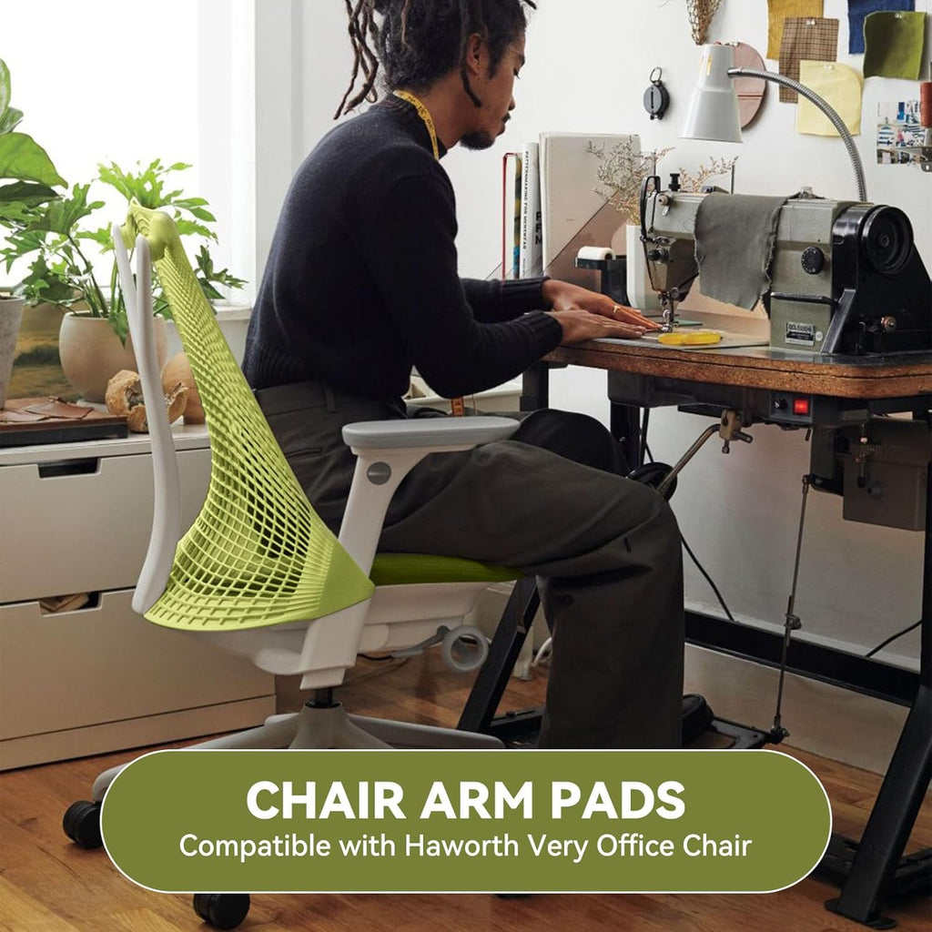 Armrest Pads Caps Replacement Compatible with Herman Miller Sayl Office Chair Fixed and Height Adjustable, Black Vinyl (1-Pair) - Image 5