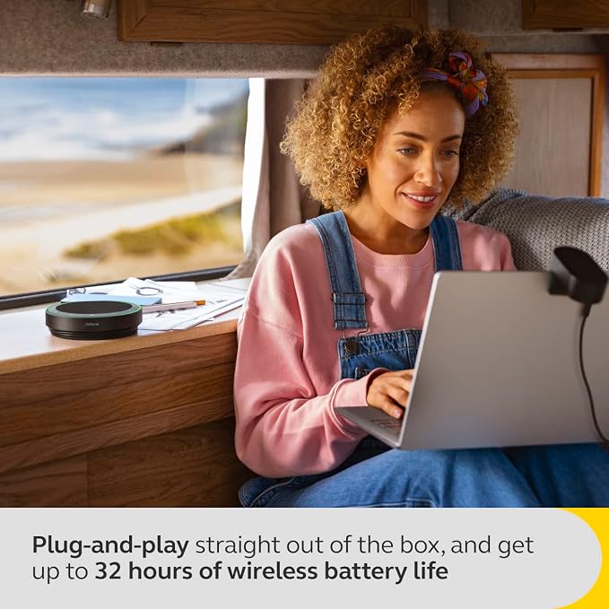Jabra Speak2 75 SE (Second Edition) Wireless Bluetooth Speakerphone, Grey | 4 Noise-Cancelling Microphones, 65mm Full-Range Speaker, New Linking Feature, USB-C Dongle, Certified for Microsoft Teams - Image 8