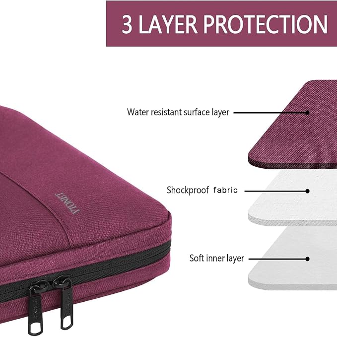Ytonet Laptop Case 16 inch, 15-15.6 Inch Laptop Sleeve Cover with Handle | Compatible with HP Dell Lenovo Asus Notebooks, Computer Carrying Case, TSA, Protective, Slim, for Women, Purple Red - Image 2