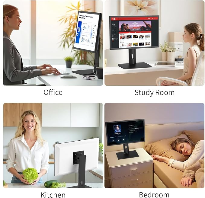 Single Vesa Monitor Stand for Monitor 21″ - 24″ Weight 4.8-7.8 lb | Spring-Adjustable Height, Swivel, Tilt, Rotation, Computer Screens Vesa 75x75/100x100 Monitor Desk Mount for Office Home - Image 5