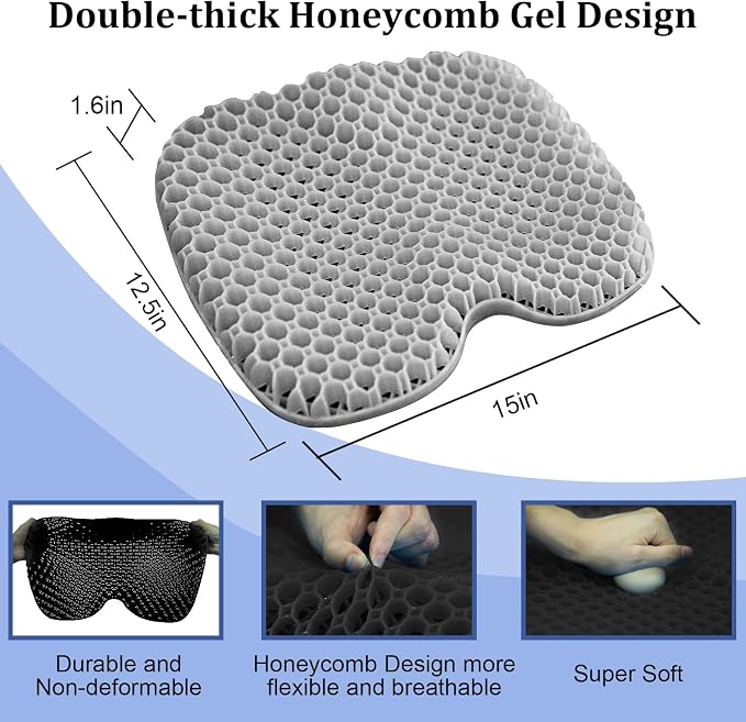 Anti-Slip Kayak Seat Cushion - Waterproof Thicken Gel Boat Kayak Canoe Rowing Stadium Pad for Sit in Kayak Chair Kayak Accessories Equipment Gear for Fishing Kayak - Image 4