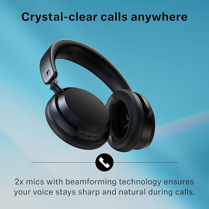 Sennheiser ACCENTUM Wireless Bluetooth Headphones Noise Cancelling - Up to 50HR Playtime, Hybrid Noise Cancelling (ANC), All-Day Comfort, Bluetooth Over Ear Headphones for School, Traveling, Black - Image 7