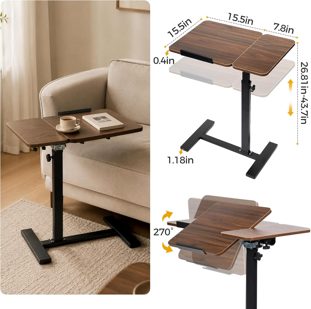 Extra-Large TV Tray Table, Height Adjustable C-Shaped Side Table - Image 2