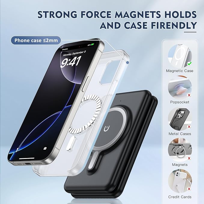 Wireless Charger iPhone - 3 in 1 Charging Station for Apple Devices for iPhone 17 16 15 14 13 12 Pro Max Plus - Foldable Magnetic Charging Pad for Apple Watch Series & Airpods Series - Image 4