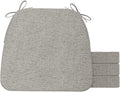 AAAAAcessories D-Shaped Chair Cushions, 2" Thick Dining Chair Pads with Ties and Removable, Machine-Washable Cover, 17" x 16", Set of 4, Khaki Gray by AAAAAcessories