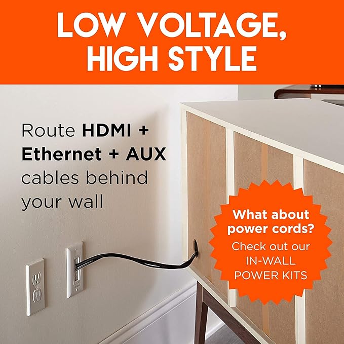 ECHOGEAR Wall Brush Plate for Hiding Up to 8 Low Voltage Cables - Sturdy Brushes with Cable Catching Design - Ideal Cable Pass Through for Wall Mounted TVs - Image 7