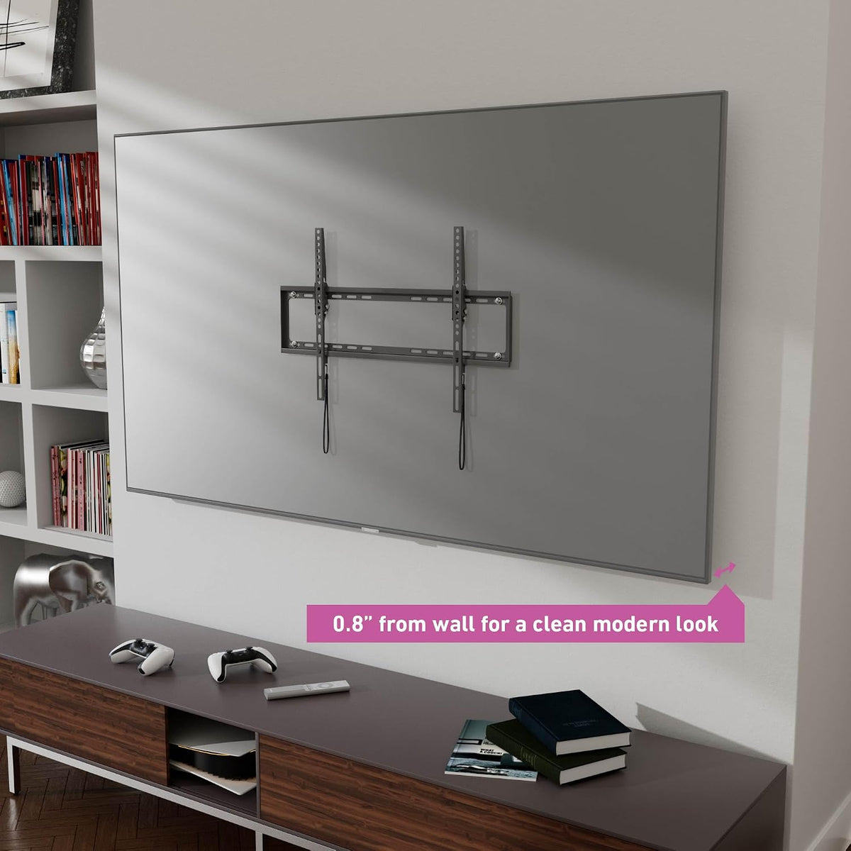 D-Line TV Wall Bracket for 50-85 Inch TVs, Low Profile Tilting TV Wall Mount - VESA 200x200mm - 600x400mm, Holds up to 110lbs - Image 4
