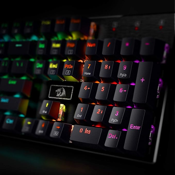 Redragon K556 Wired RGB Mechanical Gaming Keyboard, 104-Key Aluminum Board | Rock-Solid Metal Build, 20 Backlits for Immersive ESports Vibe, Hot-swap Smooth & Soft Linear Red Switch for Quiet Scene - Image 7