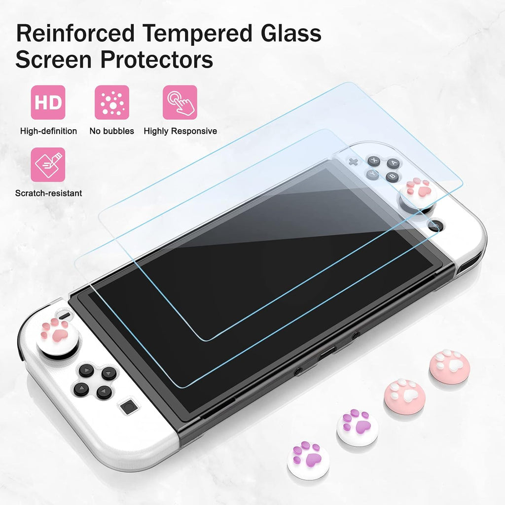 Younik Switch OLED Accessories Bundle, 17 in 1 Pink Switch Oled Accessories Kit for Girls Include Switch Carrying Case, Adjustable Stand, Protective Case for Switch Console & J-Con - Image 5