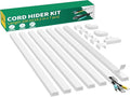 Delamu Cord Hider, 100in Self-Adhesive Cord Cover Kit for Wall Mounted TV, Paintable Wire Hider, Flexible Cable Management System, Cable Raceway Conceals 3-4 Wires, W1.18 H0.60in, White by DELAMU