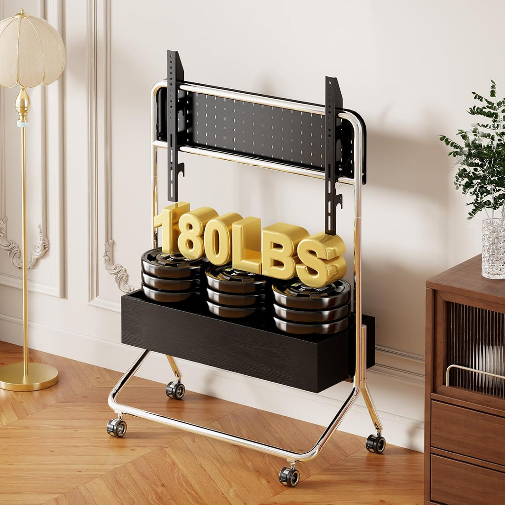 Mobile TV Cart with Solid Wood Assembly-Free Cabinet for 42-75 Inch TVs - Image 7