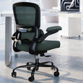 TRALT Ergonomic Office Chair Desk Chair with Adjustable Lumbar Support | Desk Chair Comfy with Flip-up Armrests Ergonomic Chair - Mesh Computer Chairs for Adults, 330lbs, PU Leather (Dark Green, 1) by TRALT