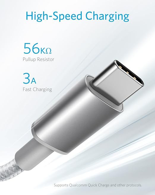 Anker USB A to USB C Cable, USB to USB C Cable (2-Pack, 6 ft, Silver) | For iPhone 17 Series, Samsung Galaxy S10 / S10+, LG V30, Beats Fit Pro, and More - Image 3