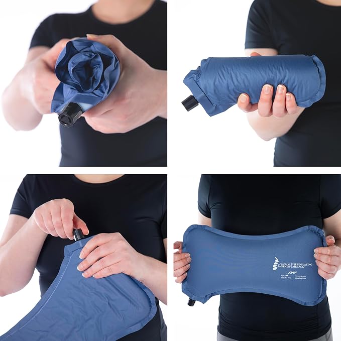 OPTP The Original McKenzie Self-Inflating AirBack Travel Lumbar Support | Self-inflating lumbar support pillow, adjust to any seat - car, plane, bleachers - folds easily to fit in a bag or purse - Image 4