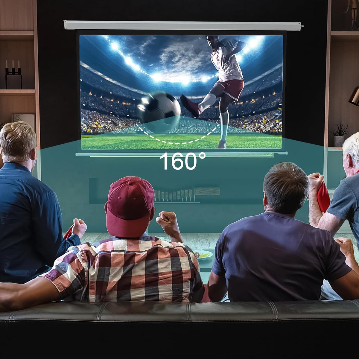 110" Projector Screen Motorized 16:9 for Home Theater Outdoor White - Image 4