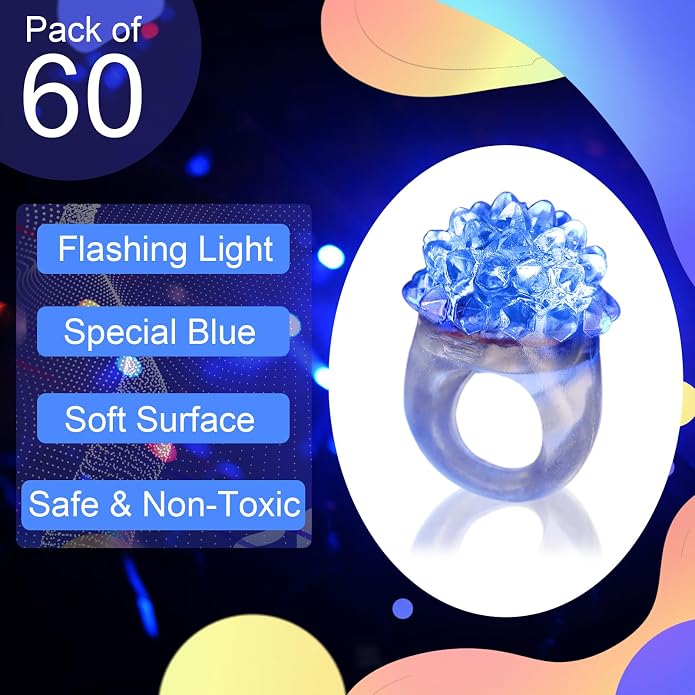 LACGO LED Flashing Finger Toys - Blinking Bumpy Finger Toys Finger Light Adult Novelty Favor Glow up Flashing Finger Gift for Easter Party Birthday Classroom Prizes - Image 4