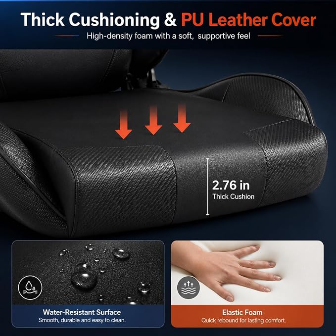 Gaming Chair Office Chair Desk Chair with Lumbar Support Headrest Armrest Task Rolling Swivel Ergonomic E-Sports Adjustable PC Gamer Chair Black - Image 5