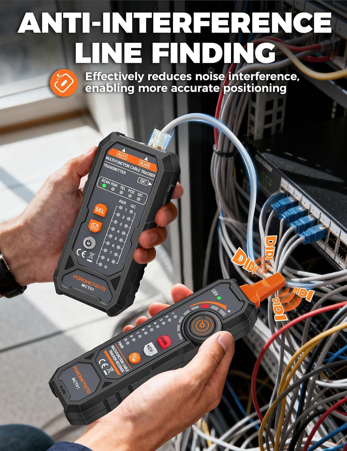 MCT01 4-in-1 Network Cable Tester-POROMETISTO,Telephone Line Polarity - Image 3