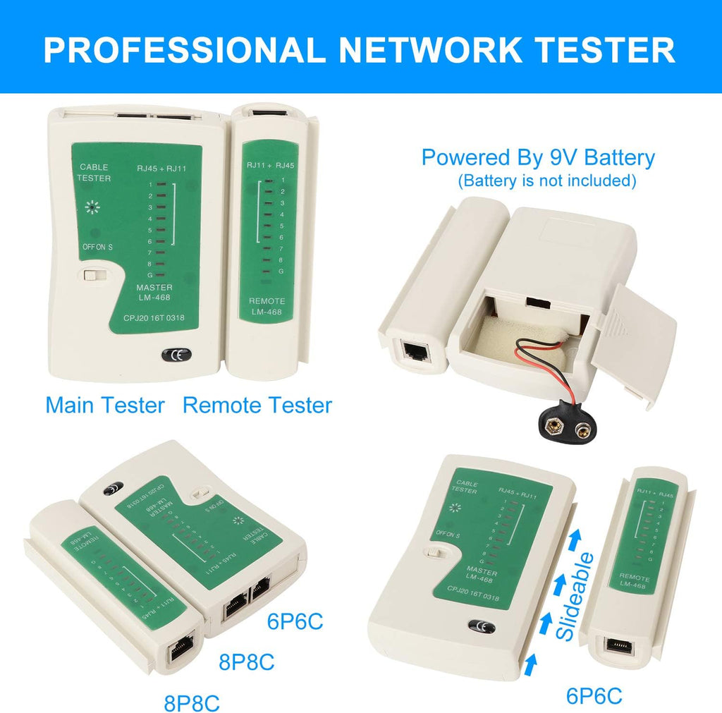 RJ45 Crimp Tool Kit for Cat5 Cat5e Cat6, Ethernet Crimpeing Tool Kit - Image 7