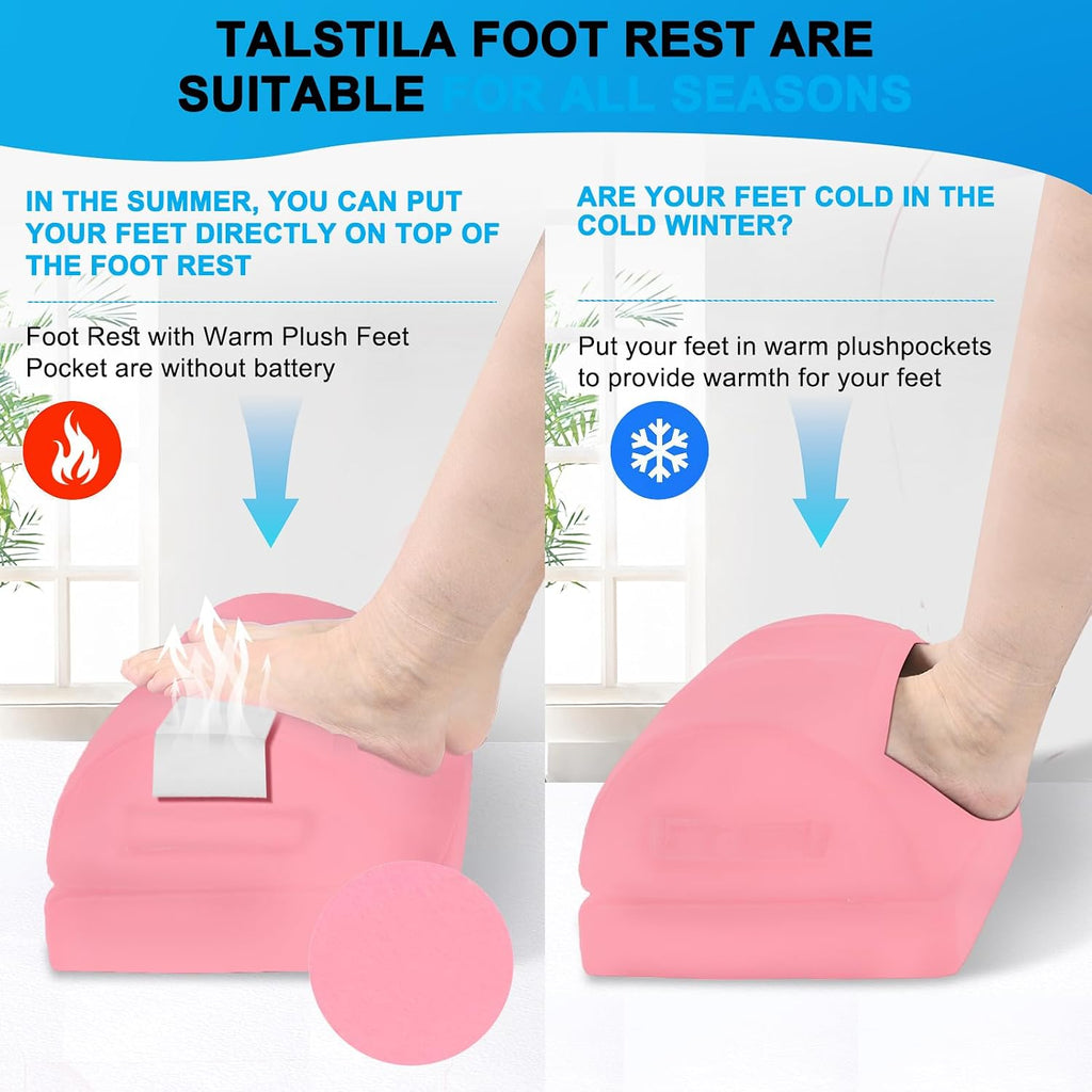 TALSTILA Foot Rest for Under Desk at Work, Under Desk Footrest, Ergonomic 2 Adjustable Heights Footrest, Footrest with Feet Warm Pocket, for Office Desk & Office Chair… - Image 5