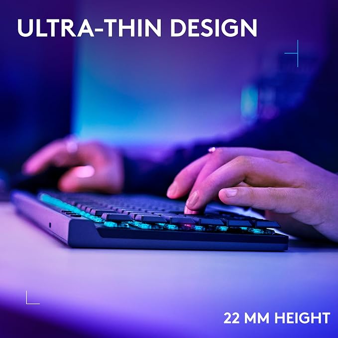 Logitech G515 Lightspeed TKL Wireless Gaming Keyboard (Linear) - Black | LIGHTSPEED wireless, LIGHTSYNC RGB, thin tenkeyless design, double-shot PBT keycaps, mechanical switches - Image 4