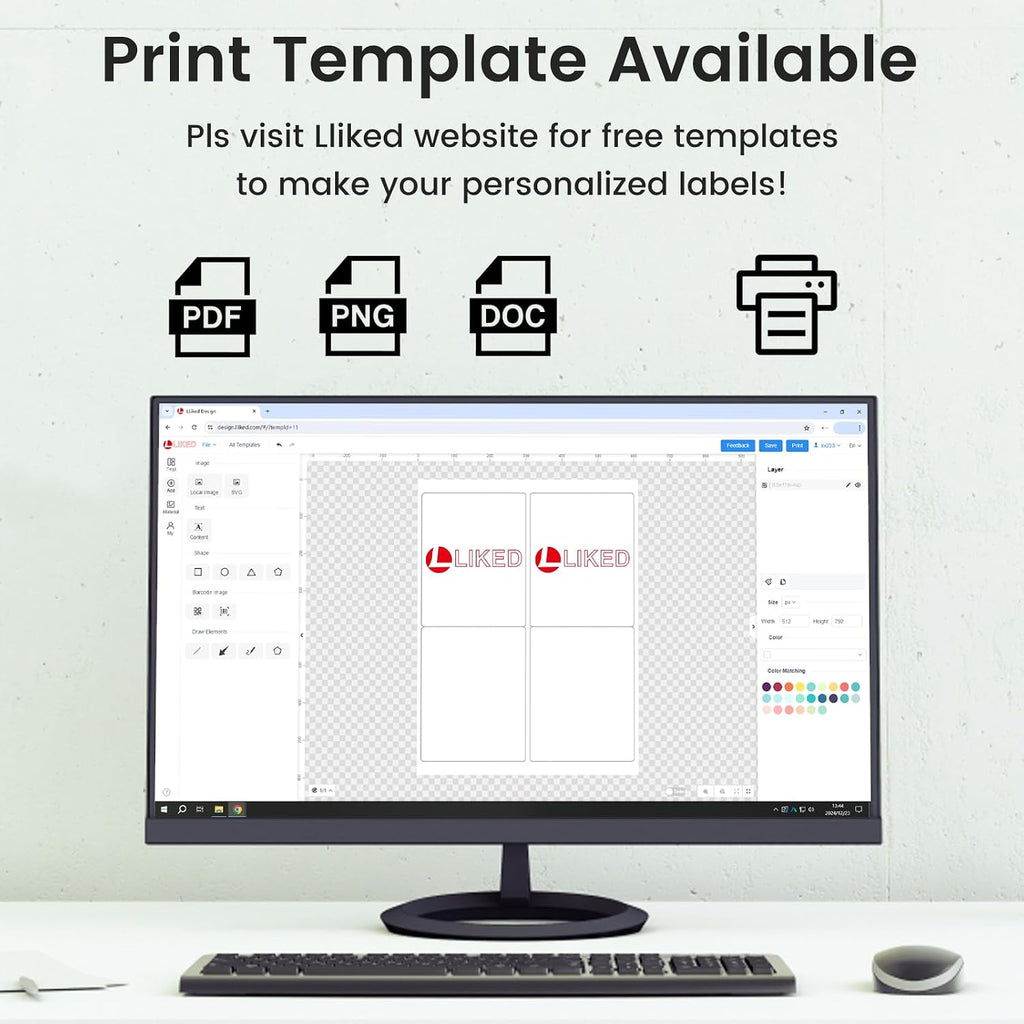 LLIKED 4"x5" Matte White Printable Address Stickers 120 Labels 30 Sheets - Image 3