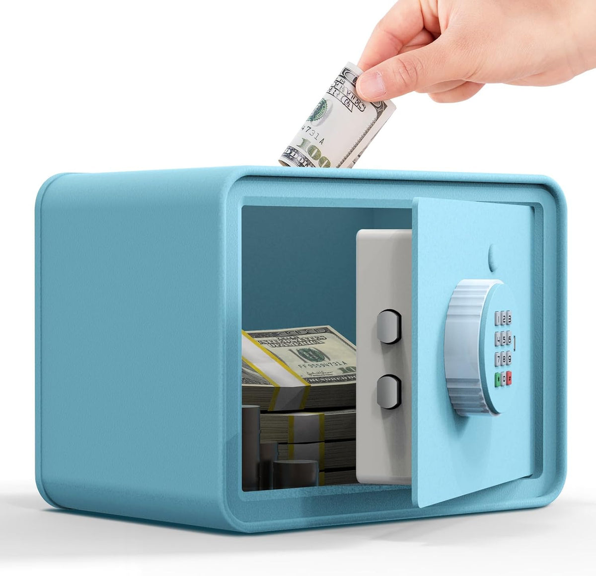 Goldenkey Kids Mini Safe Small Cash Box, Money Security Safe, Piggy Bank by GOLDENKEY