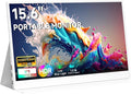 AYY Portable Monitor 15.6inch 1080P FHD - USB-C/HDMI Computer Display, HDR IPS Gaming Monitor Compatible with Laptop PC MAC Phone PS4 Xbox Switch, w/Smart Cover, Dual Speakers - White by AYYPortableMonitor
