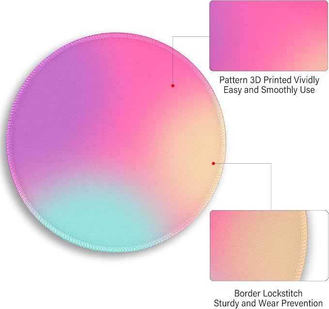 Funny Work Mouse Pad, Small Round Mousepad for Desk, Laptop | Mini Travel Wireless Mice Pad for Computer, Office Accessories, Coworker Gifts, 8.6 x 8.6 inch - Image 5