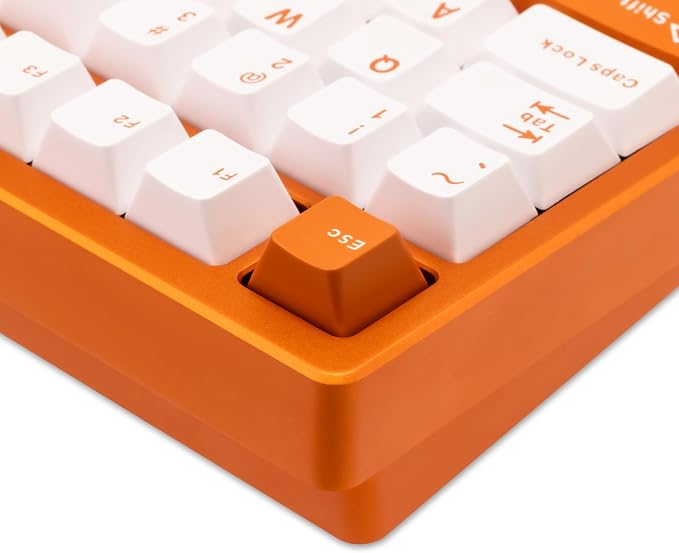 KEEBMONKEY WOBKEY Rainy 75 Aluminum HMX/JWK Switches Mechanical Keyboard with Superior Acoustics, Wired, BT, 2.4G Wireless Connectivity (Pro Orange(Stainless Steel Weight)) - Image 7