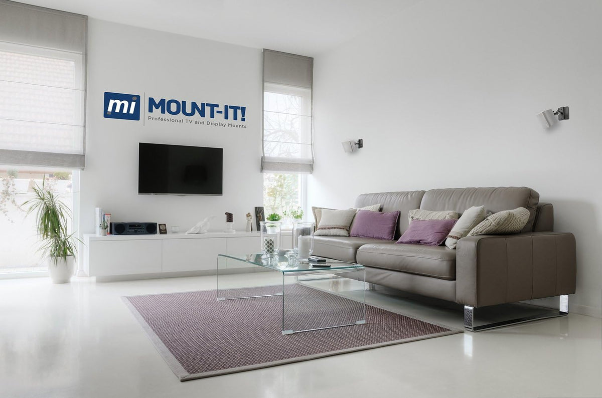 Mount-It! Speaker Mount for Wall and Ceiling, Low Profile Heavy Duty, Anti-Theft, Universal for Channel Surround Sound and Satellite Speakers, Black, 2 Mounts - Image 3
