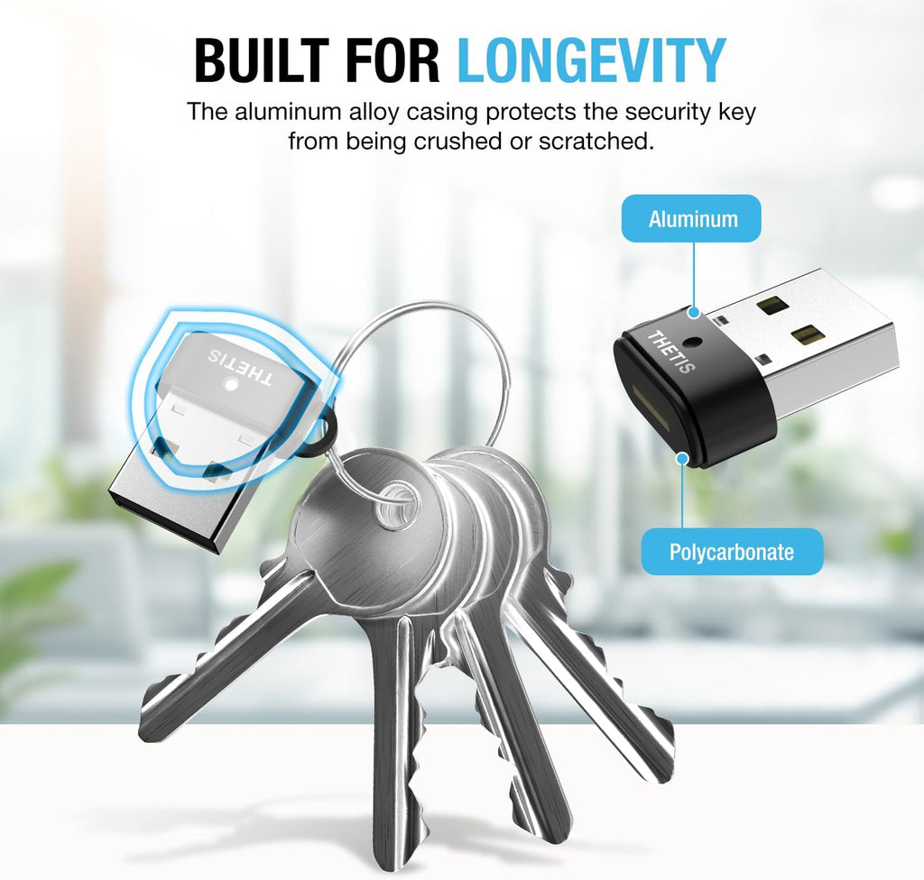 Thetis Nano-A for Business - USB A FIDO2 Security Key L1 MFA & Passkey Access for School ERP, Employee Online Account, Compatible with Coinbase Google Workspace Apple ID Window Salesfore - 2 Pack - Image 4