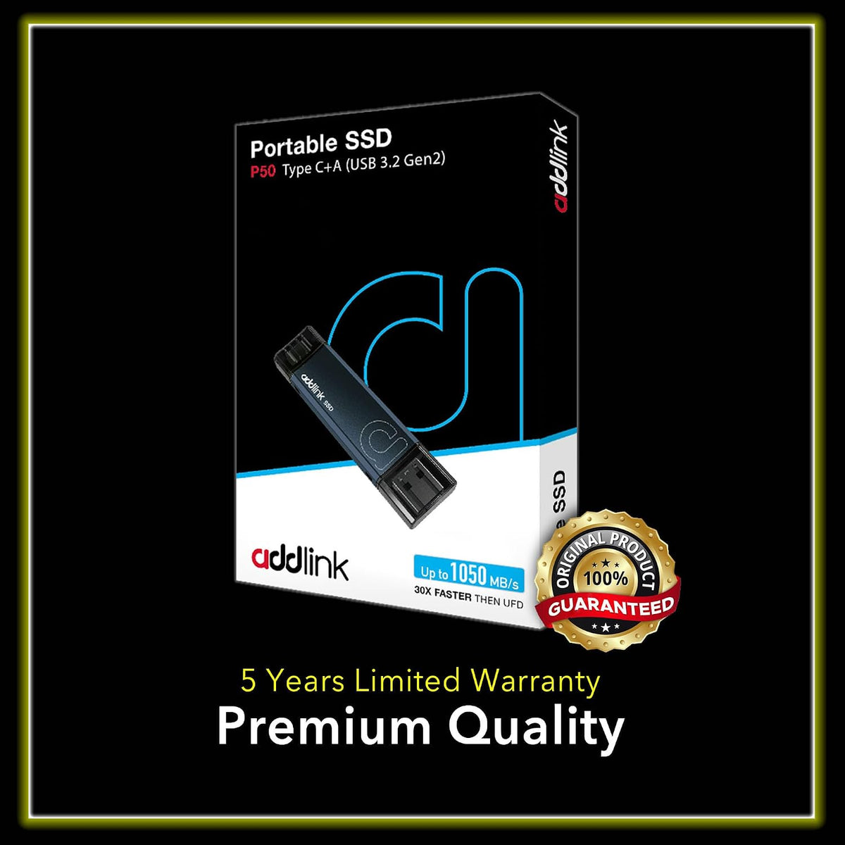 Addlink P50 2TB Mini Portable SSD Stick 1050MB/s USB 3.2 Gen 2 Dual Type-C & Type-A Thumb Drive External Solid State Drive for iPhone 16/15 Pro Max ProRes,Steam Deck, PS5, Teslacar (Metal) - Image 7
