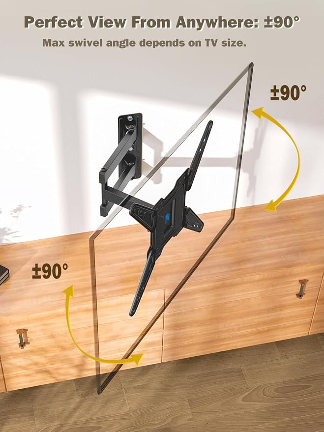 Mounting Dream TV Wall Mount Bracket for Most of 26-55 Inch LED, LCD, OLED and Plasma Flat Screen TV with Full Motion Swivel Articulating Arm up to VESA 400x400mm and 77 lbs, MD2393-MX - Image 6