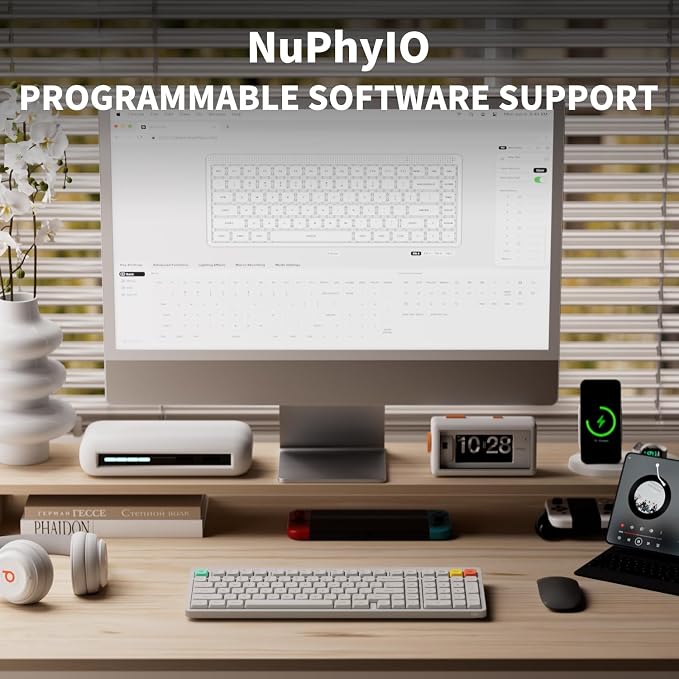 nuphy Node100 Wireless Mechanical Keyboard, Hot Swappable Custom Low Profile Keyboard, 103 Keys Computer Gaming Keyboards, Supports Touch Gestures, PBT Keycaps, RGB Backlit, Bluetooth/2.4GHz/USB-C - Image 2