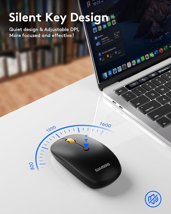 Foldable Keyboard and Mouse, Samsers Folding Bluetooth Keyboard Combo, 2.4G + BT5.0 x 2, Full-Size Portable Travel Keyboard & Rechargeable Wireless Mouse for Windows Android iOS Mac OS, Elegant Black - Image 4