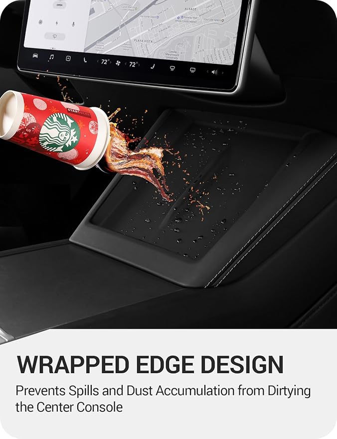 BASENOR Center Console Wireless Charger Mat for 2024-2026 Model 3 Highland | Silicone Cover Wireless Charging Phone Pad [Proprietary Design] Interior Accessories - Image 5