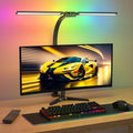 Upgraded LED Desk Lamp for Home Office with RGB, Rotatable Computer Desk Light with Remote, Tall Table Lamp with Clamp for Working, Dimmable Dual Head Task Lighting for Monitor PC, 22W by SIBRILLE