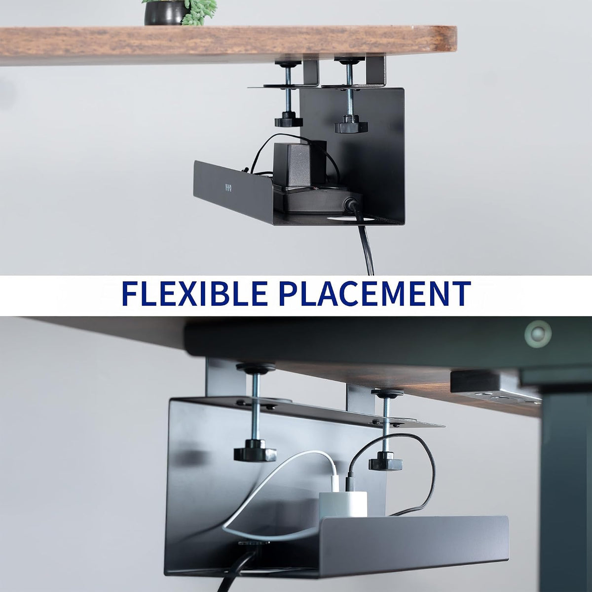 VIVO Clamp-on Cable Management Tray, 2 Pack, 17", Holds 11 lbs Each - Image 8