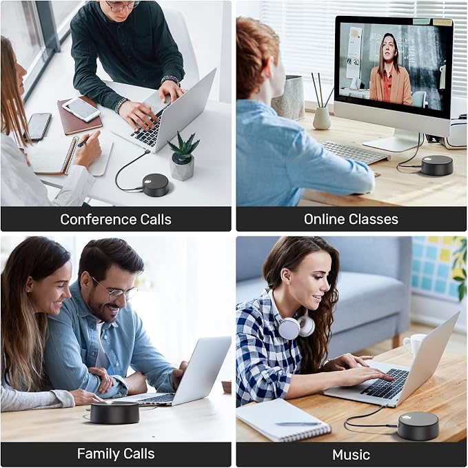 USB Computer Speakers with Microphone, PC Laptop Speaker, 2 Sound Modes | Hand Free Enhanced Voice Pick up, Compatible for Personal Call and Home Office Meeting - Image 6