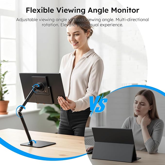 Dopesplay Portable Monitor, 15.6" FHD 1080P IPS Travel Monitor for Laptop, Foldable Magnetic Stand & Carry Case Included, USB-C Screen Extender for Laptop Mac PC Phone Xbox PS4/5 Switch - Image 3