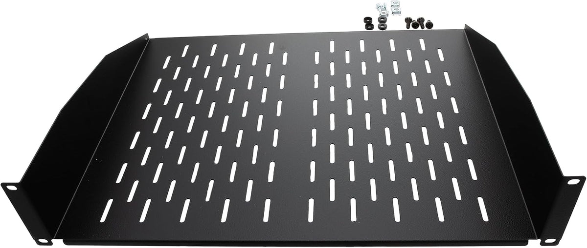 NavePoint 2U 19-Inch Universal Vented Rack Mount Cantilever Server Cabinet Shelf 14-Inches Deep Black - Image 5