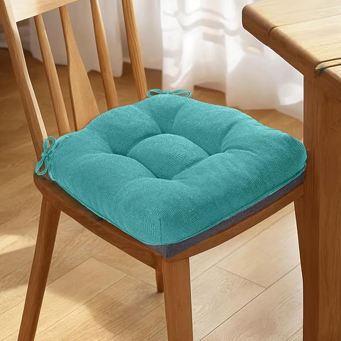 MAGIC ELEPHANT Chair Cushions for Dining Chairs, Memory Foam Kitchen Chair Cushions Set of 4, Non-Slip Thick Dining Room Chair Pads Seat Cushions, 15.5" x 15.5" x 4" (Aqua Green) - Image 7