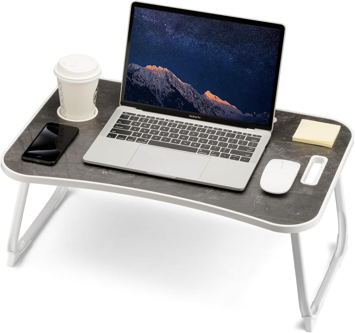 Foldable Lap Desk, Bed Desk, Bed Table & Laptop Stand w/Cup Holder by ZEAPTAC